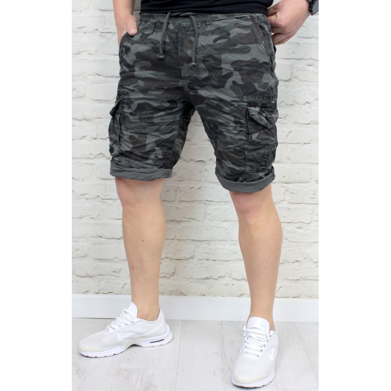 Къс Панталон Камуфлаж Сиво